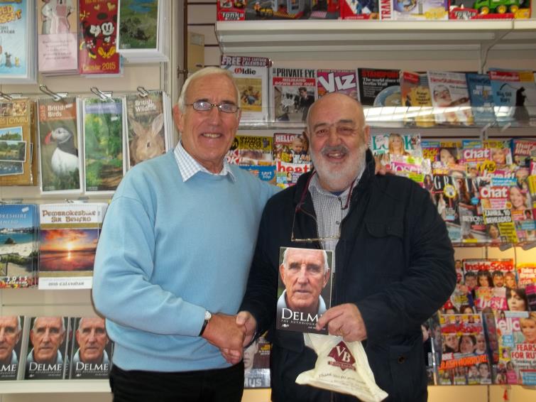 Delme Thomas and Bill Carne at the Victoria Book Shop in Haverfordwest