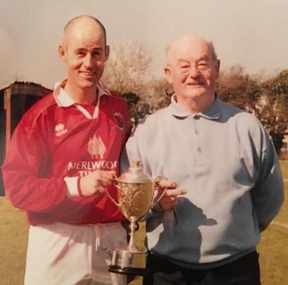 Proud father and son with  the 2nd Division Cup