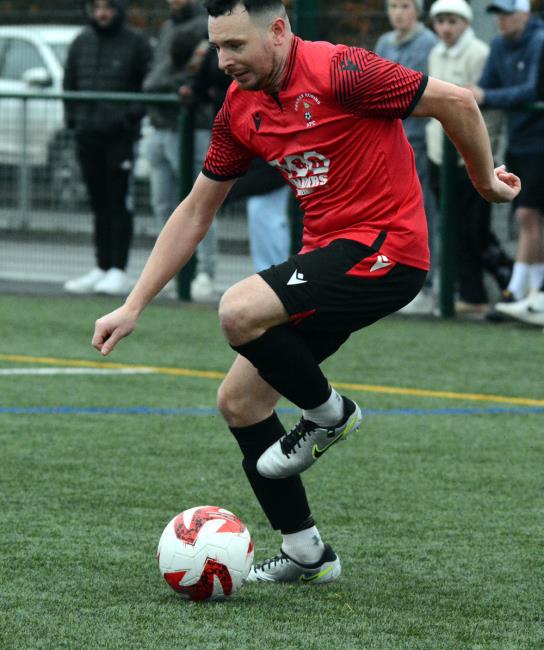 Ben Adams - the defender equalised for Goodwick against Monkton