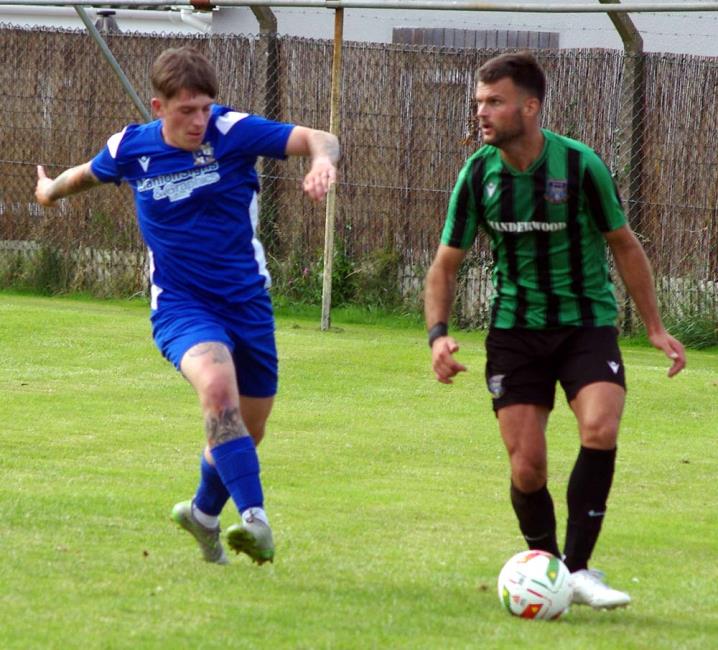 Ashley Bevan bagged a brace for league leaders Hakin United at Monkton Lane. Picture Gordon Thomas