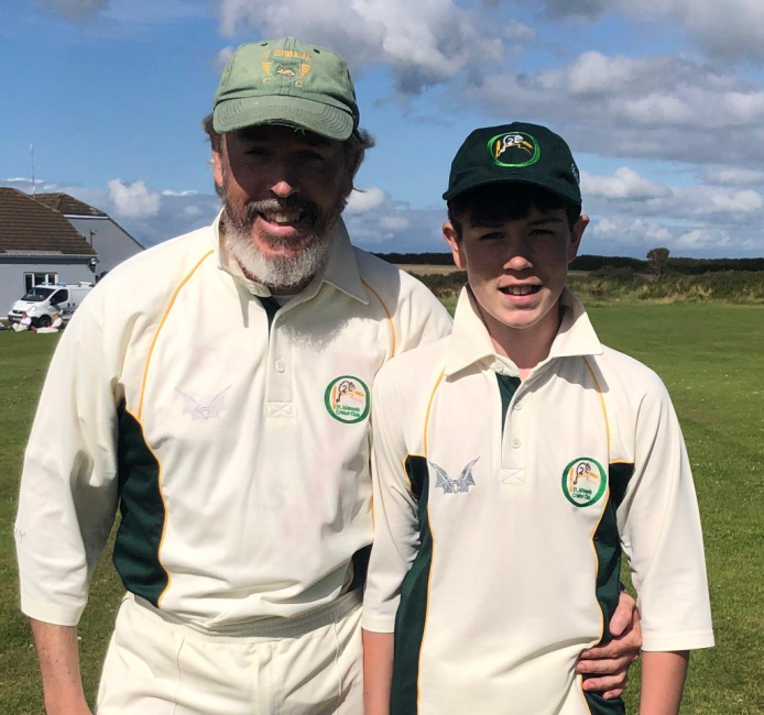 Steve Williams (with son Tom) - 80 not out in St Ishmaels win