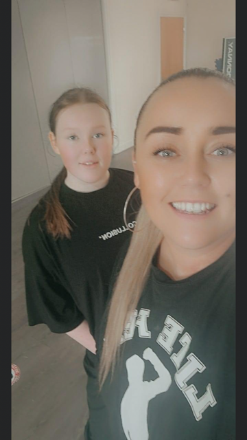 Kelci (back) with mentor Kelly Williams