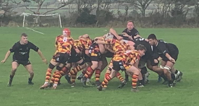 Cardigan look to run good scrum ball but Neyland look alert