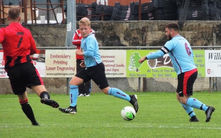 Pennar skipper Connor Roberts on the ball. Picture Bill Carne