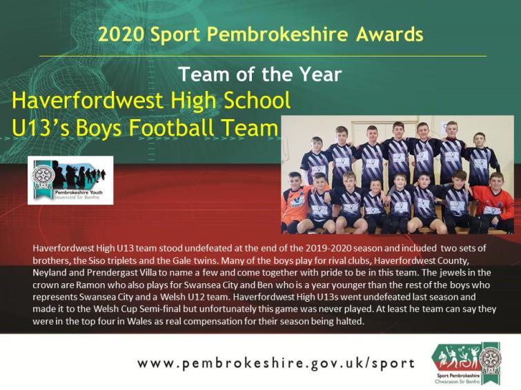 Team of the Year - HHVCS Boys Football
