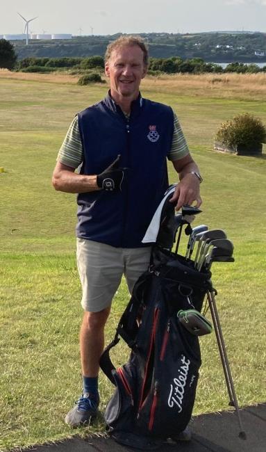 Alan relaxing after breaking the course record at South Pembs to take an amazing 30th win in the strokeplay championship