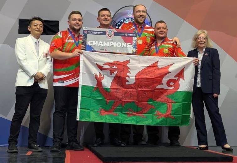 Flying the Welsh Flag after the World Cup Champions 2025