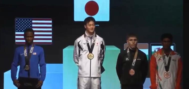 Mikey in third place at the World Championships in the USA