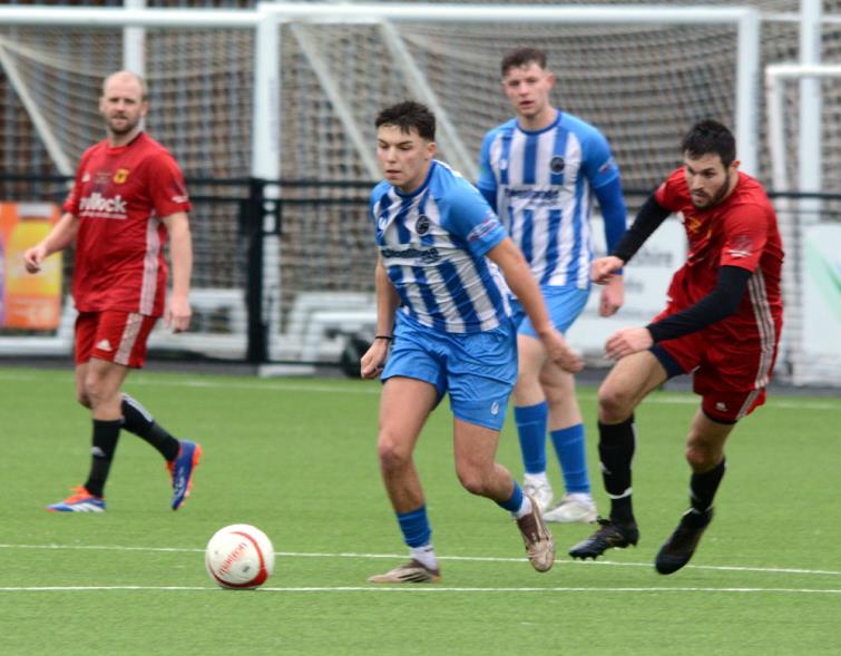 Nathan Thomas - opened the scoring for Tish with a superb 20 yard belter. Picture Gordon Thomas