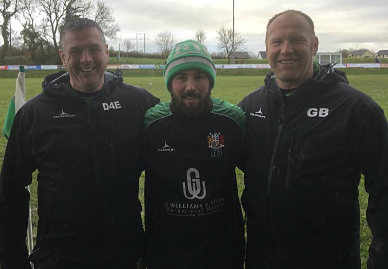 Dai Ebsworth, Nico Setaro and Gareth Bennett - Whitland coaching staff