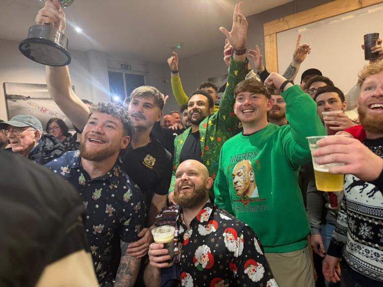 Quins players delight at some silverware