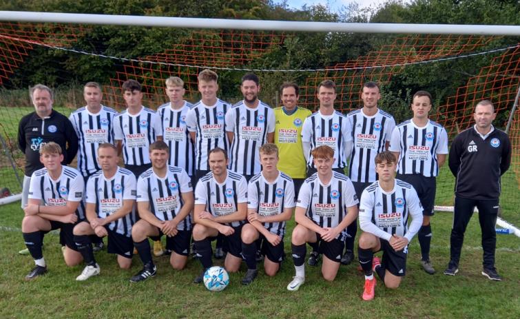 Neyland line up before kick off. Picture by Martin Jones