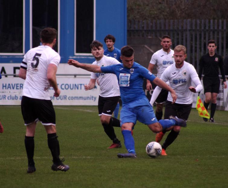 Ashley Bevan plays a diagonal ball for the Bluebirds