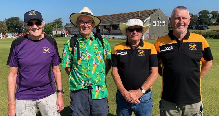 Great Lawrenny characters - Owen Williams, Dai Jones, Chris and Phil Williams enjoy The Bowl Final victory