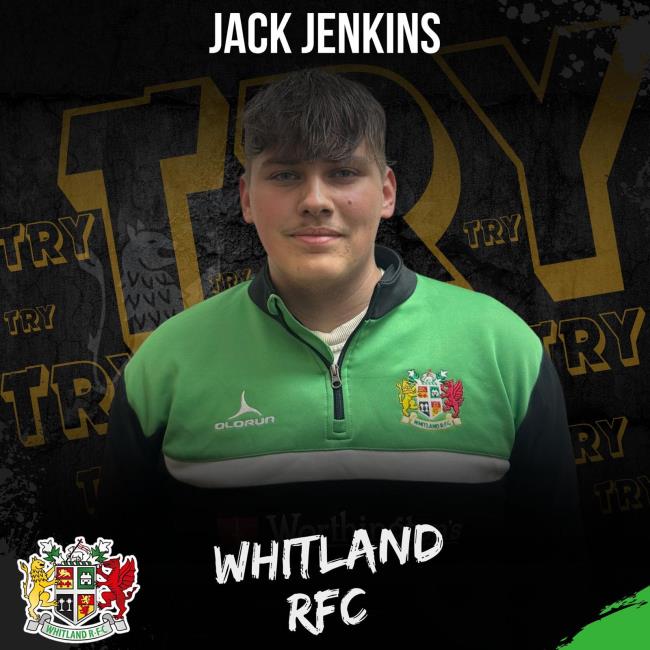 Jack Jenkins - worked hard up front for Whitland and helped set up a try Jack Jenkins - worked hard up front for Whitland and helped set up a try