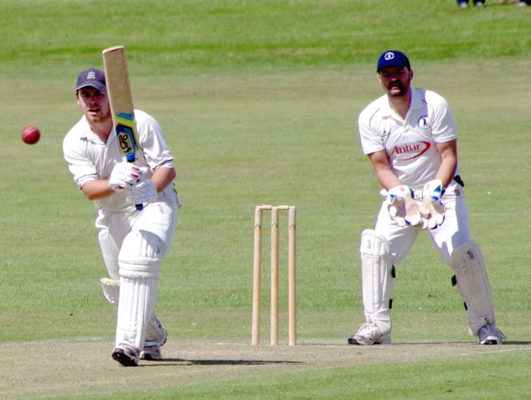 Steve Mills hits a boundary for Johnston