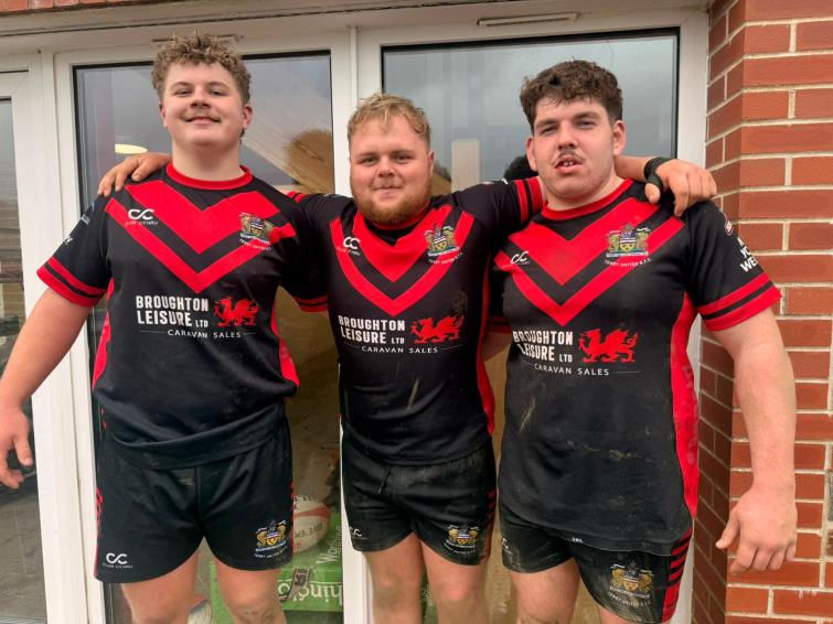  Young Tenby front row - Lewis Rossiter (18), Iwan Duffy (18) and Dan Howells (19)