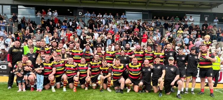 Cardigan RFC and supporters in WRU Cup Final