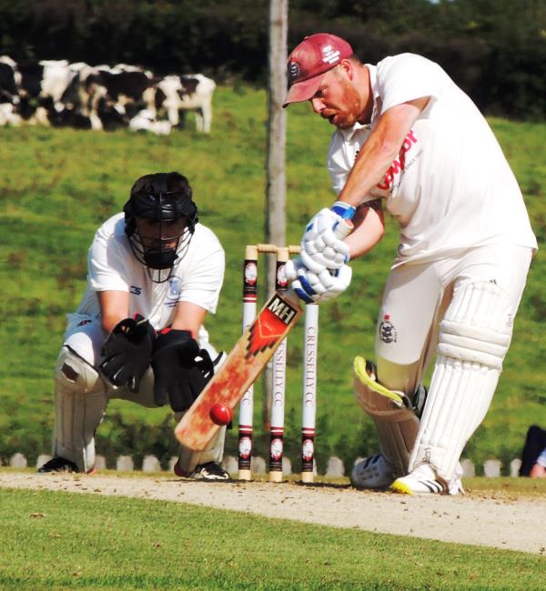 Steve Mills hits a Llangwm six