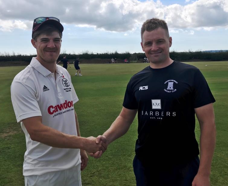 Matthew Kiff and Dai Davies shake hands