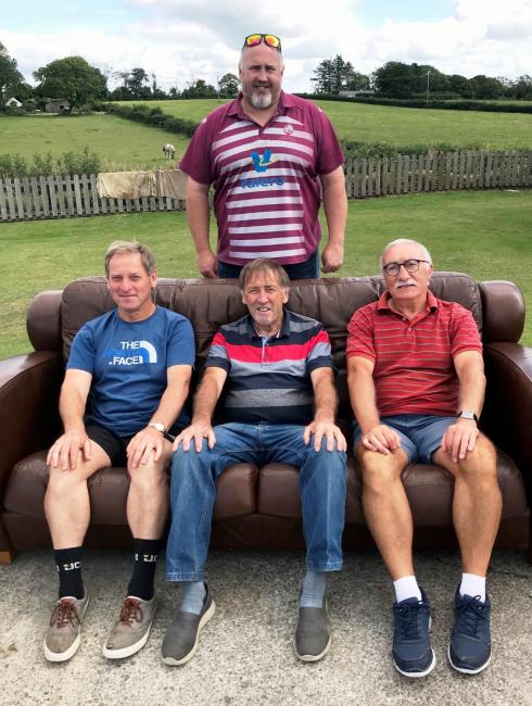 The groundsmen taking a rest - Richard Arthur (back), Phil James, John Arthur and Denis Chiffi