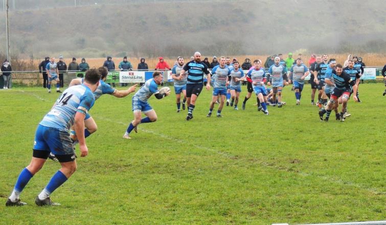 James Griffiths looks to break the Seagulls