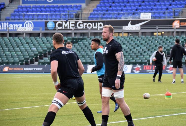 Dom enjoying the pre-match warm-up
