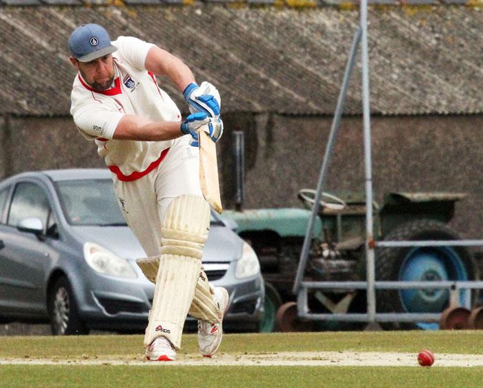 Danny Caine batting for Saundersfoot. Picture by Susan McKehon