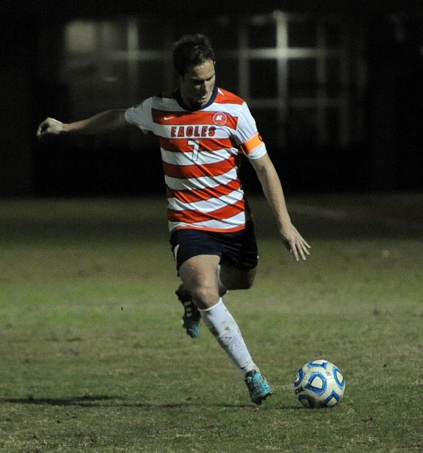 Kristian Speake pumps the ball forward