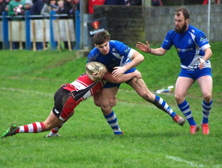 Liam Manwaring in action for the Blues against Milford Haven