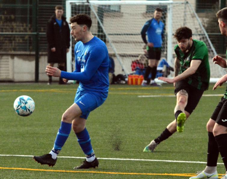 Leon Luby has a shot at goal for Hakin