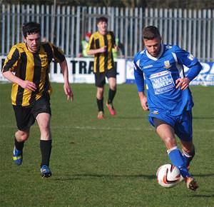 Luke Borelli presses forward for The Bluebirds