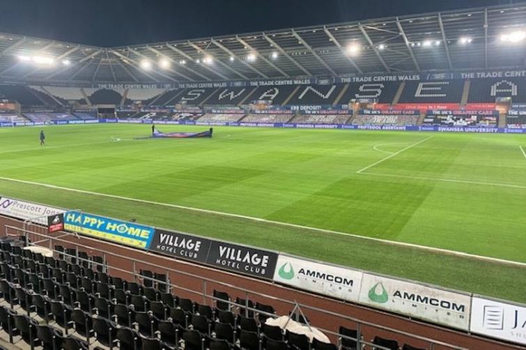 Newly laid pitch at the Liberty Stadium