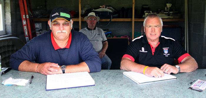 Scoring team - William Newell, Rob Benjamin (back) and Adge John
