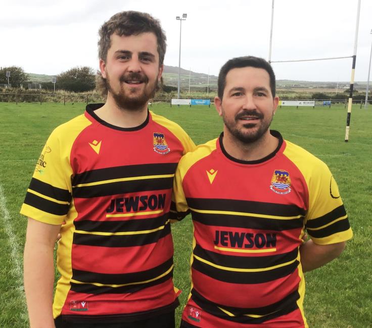 Cardigan try scorers Sion Phillips and Tom Taylor