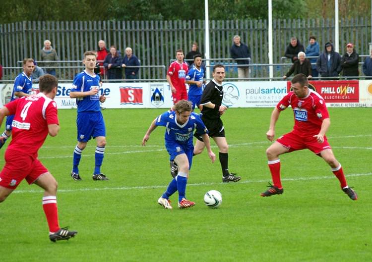 Steffan Williams in action earlier in the season scored the opener for the triumphant Bluebirds