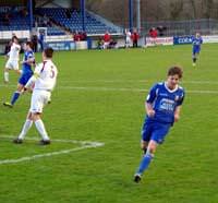 Two-goal hero Steffan Williams celebrates
