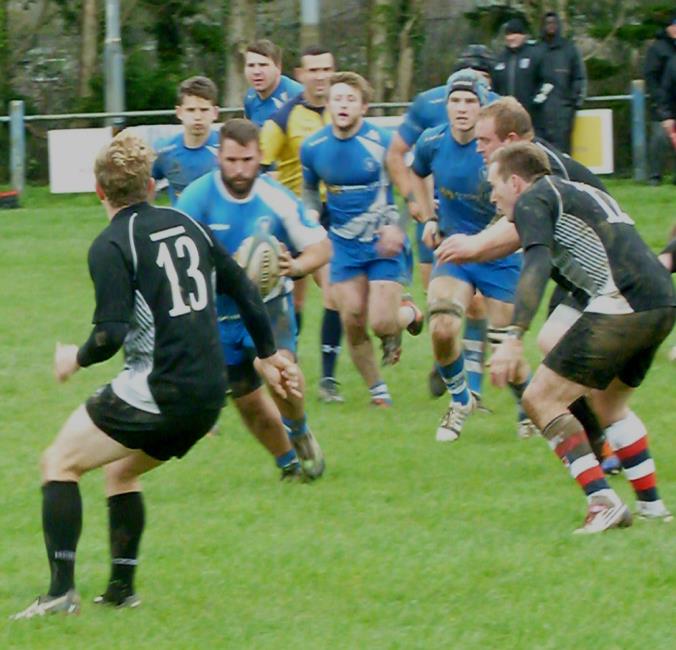 Jamie Zambas on the charge for The Blues