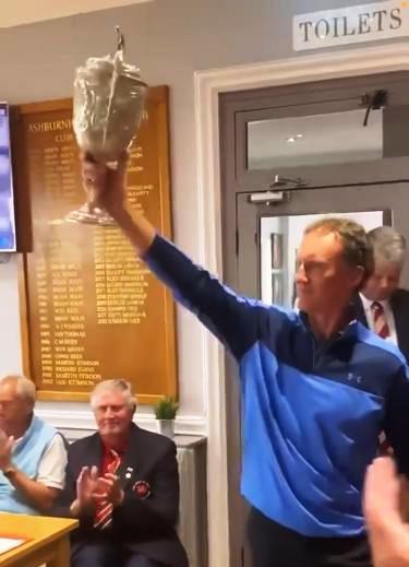 Alan Jones - holds the Wales Senior Open trophy aloft
