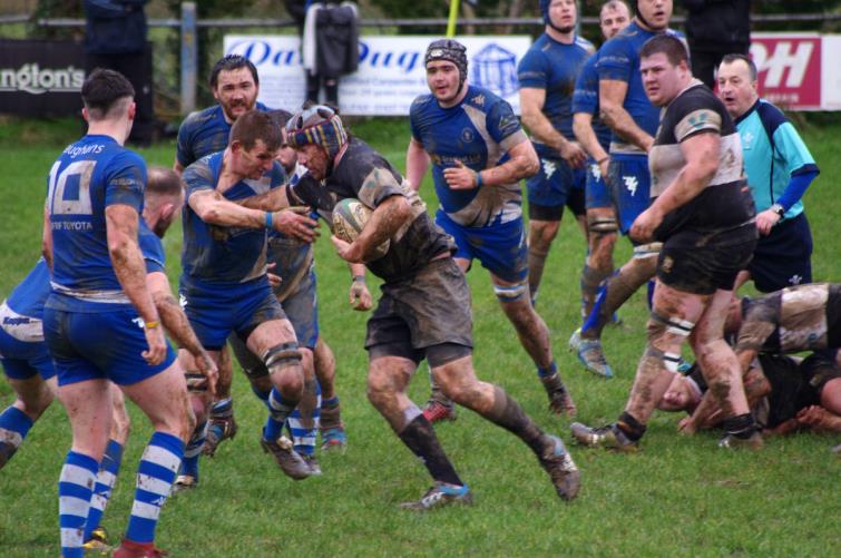 Quins on the charge against The Blues