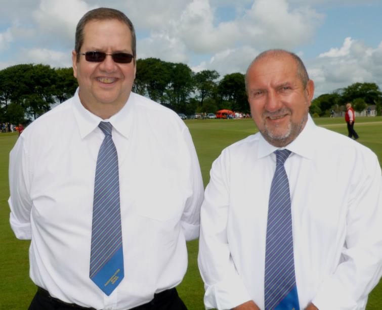 Umpires Richard Merriman and Dave Brandon