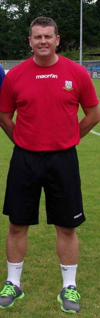 Wayne Jones was presented with the Welsh League Manager of the Manth before kick-off