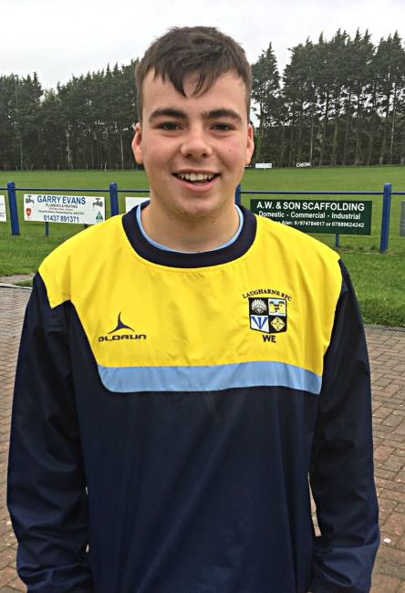 Laugharne Winger Will Evans sped over for a try