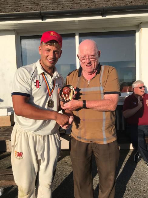 Man of the Match Toby Poole with Arthur Brady